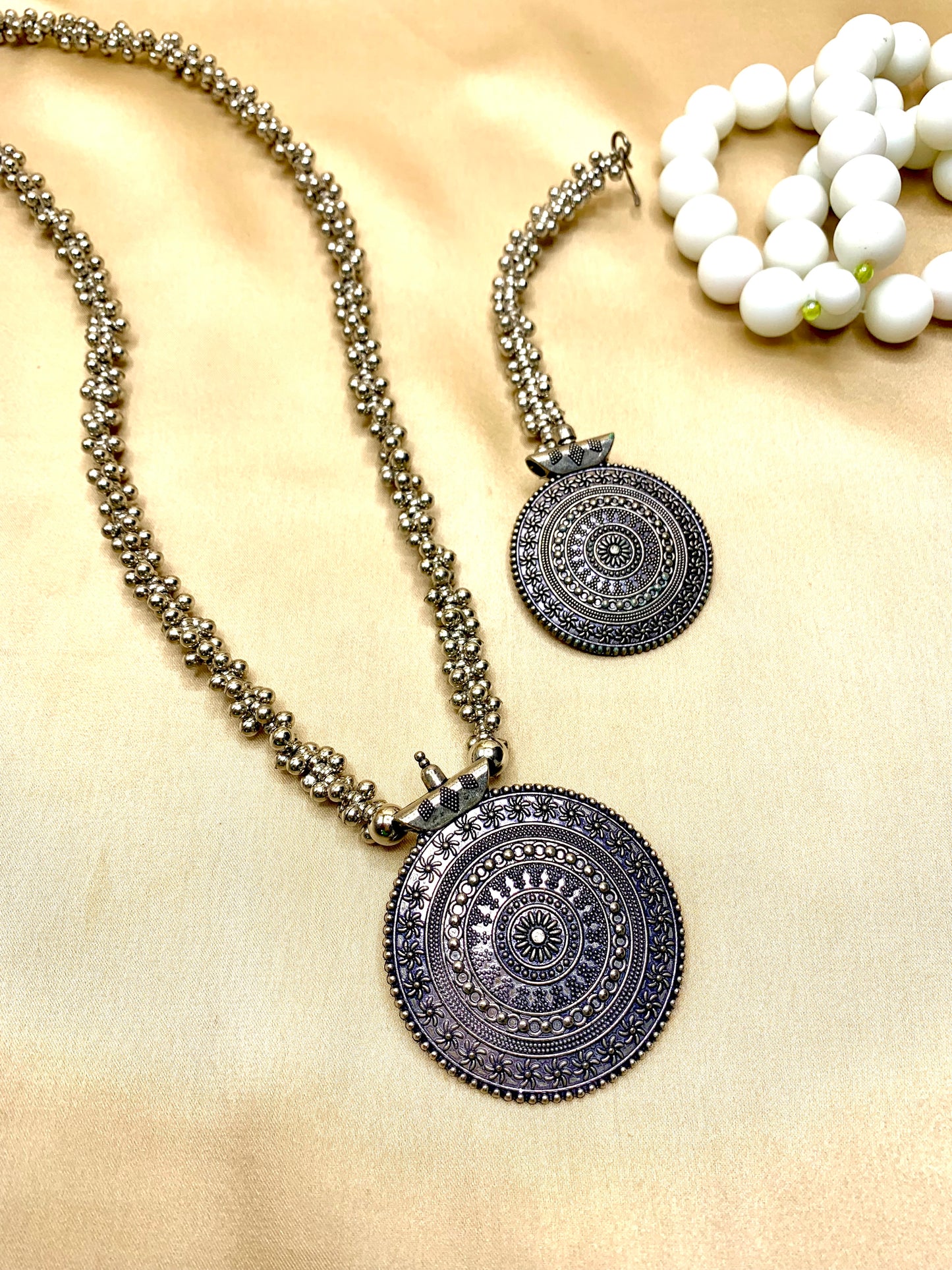 German Silver Mala with Tika Set