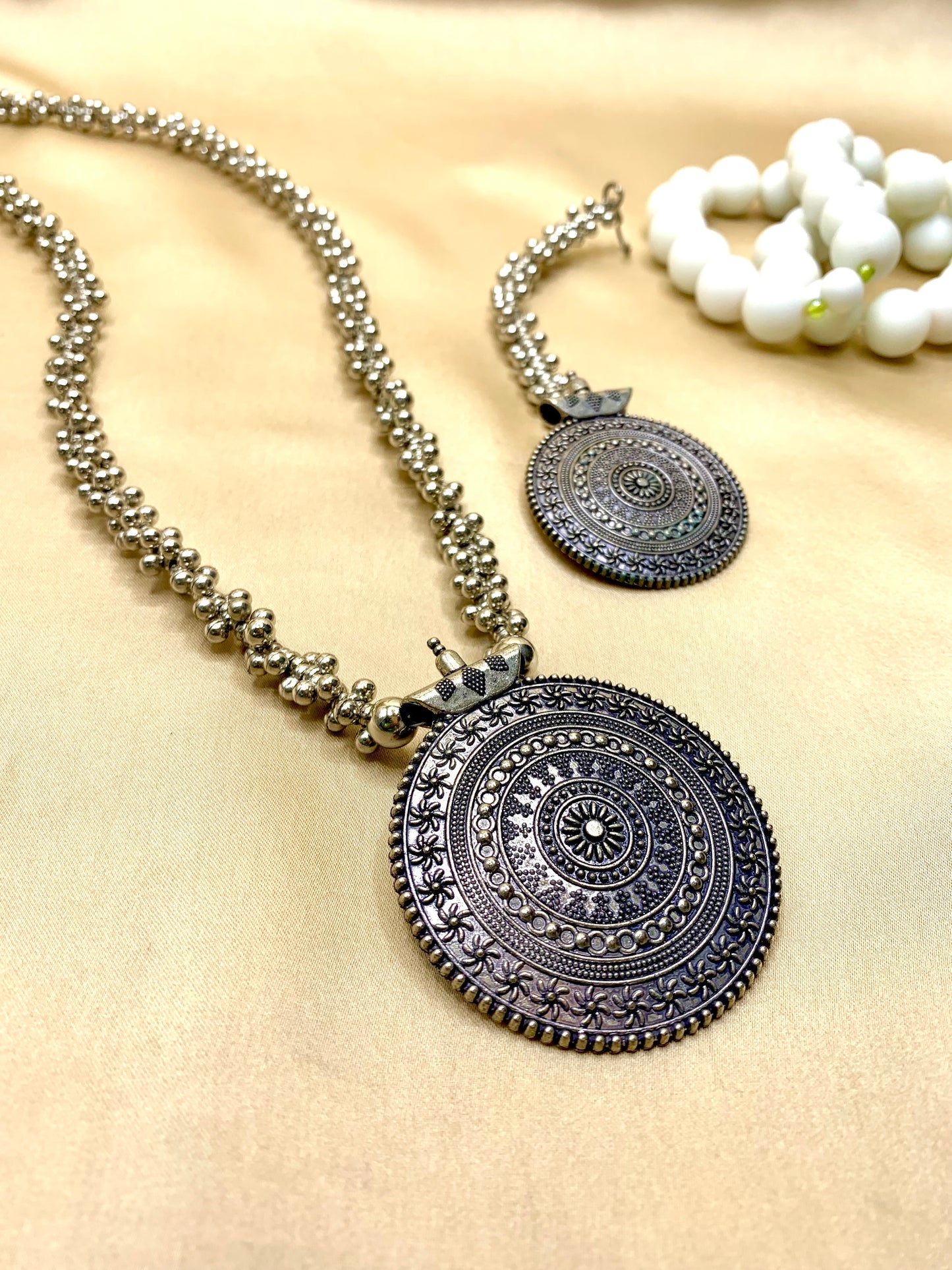 German Silver Mala with Tika Set