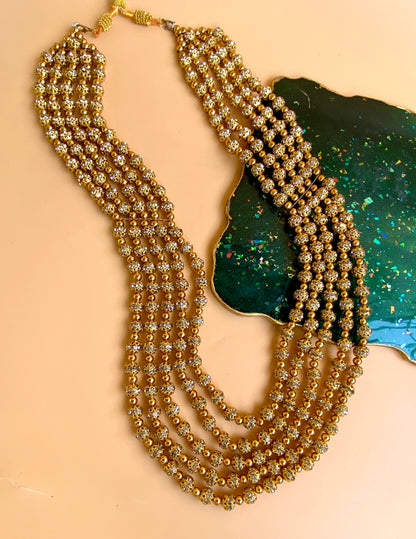 Goldplated Turkish Thappa Ball 5 Layer Mala