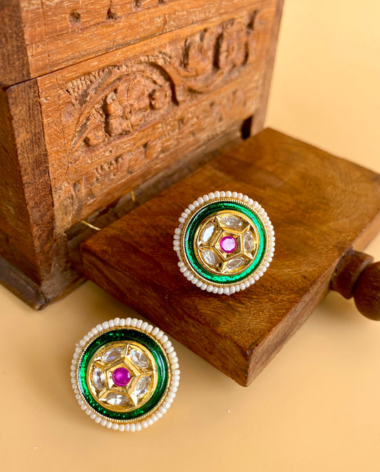 Jaypuri studs with back meena