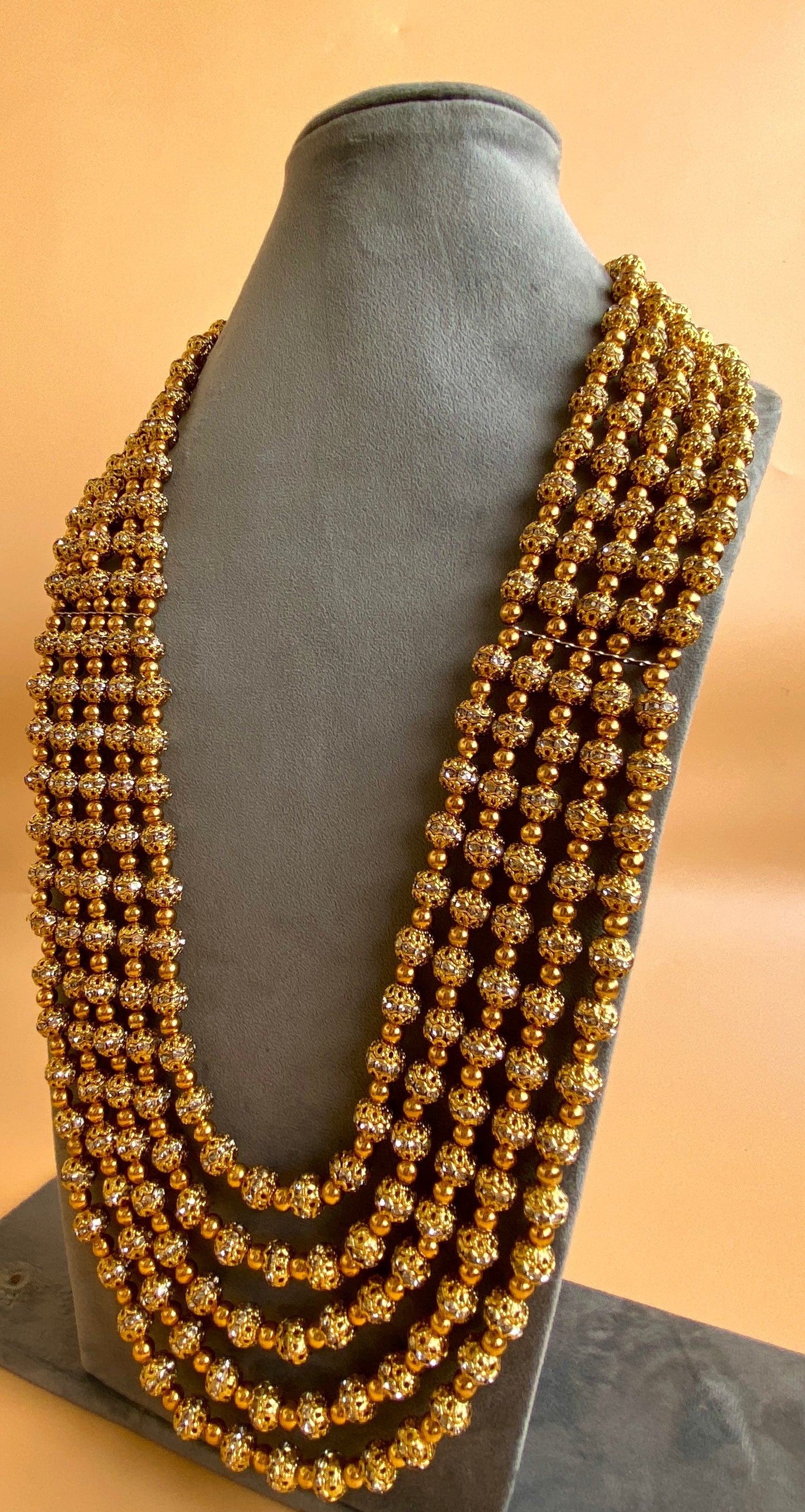 Goldplated Turkish Thappa Ball 5 Layer Mala