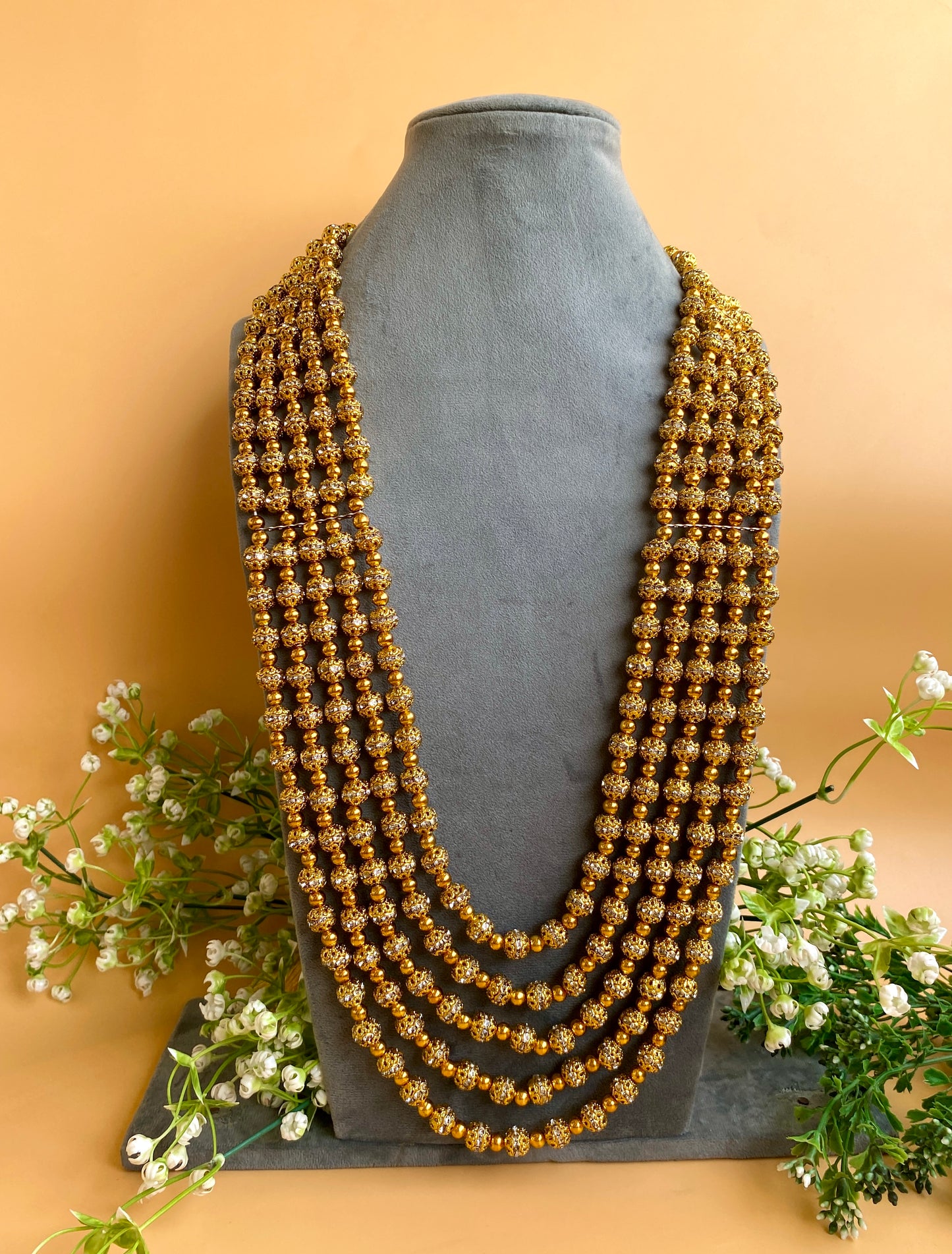 Goldplated Turkish Thappa Ball 5 Layer Mala