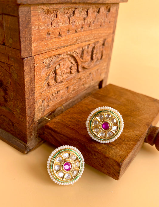 Jaypuri studs with back meena