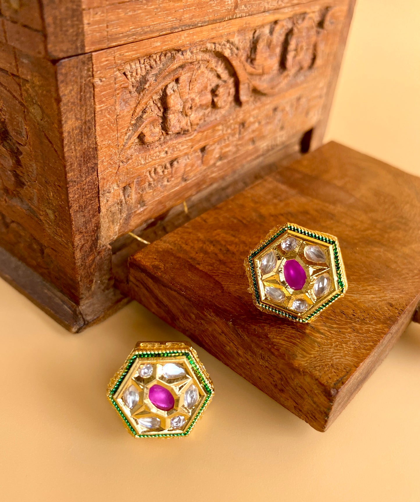 Jaypuri studs with back meena