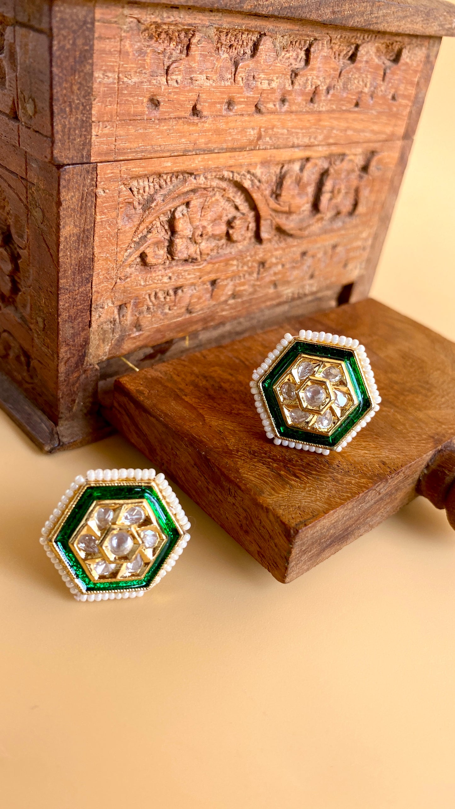 Jaypuri studs with back meena